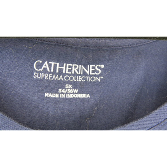 Catherines Navy Round Neck Tshirt 5x - Picture 2 of 2